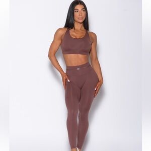 Bombshell Sportswear Brown Seamless Sports Bra & Leggings